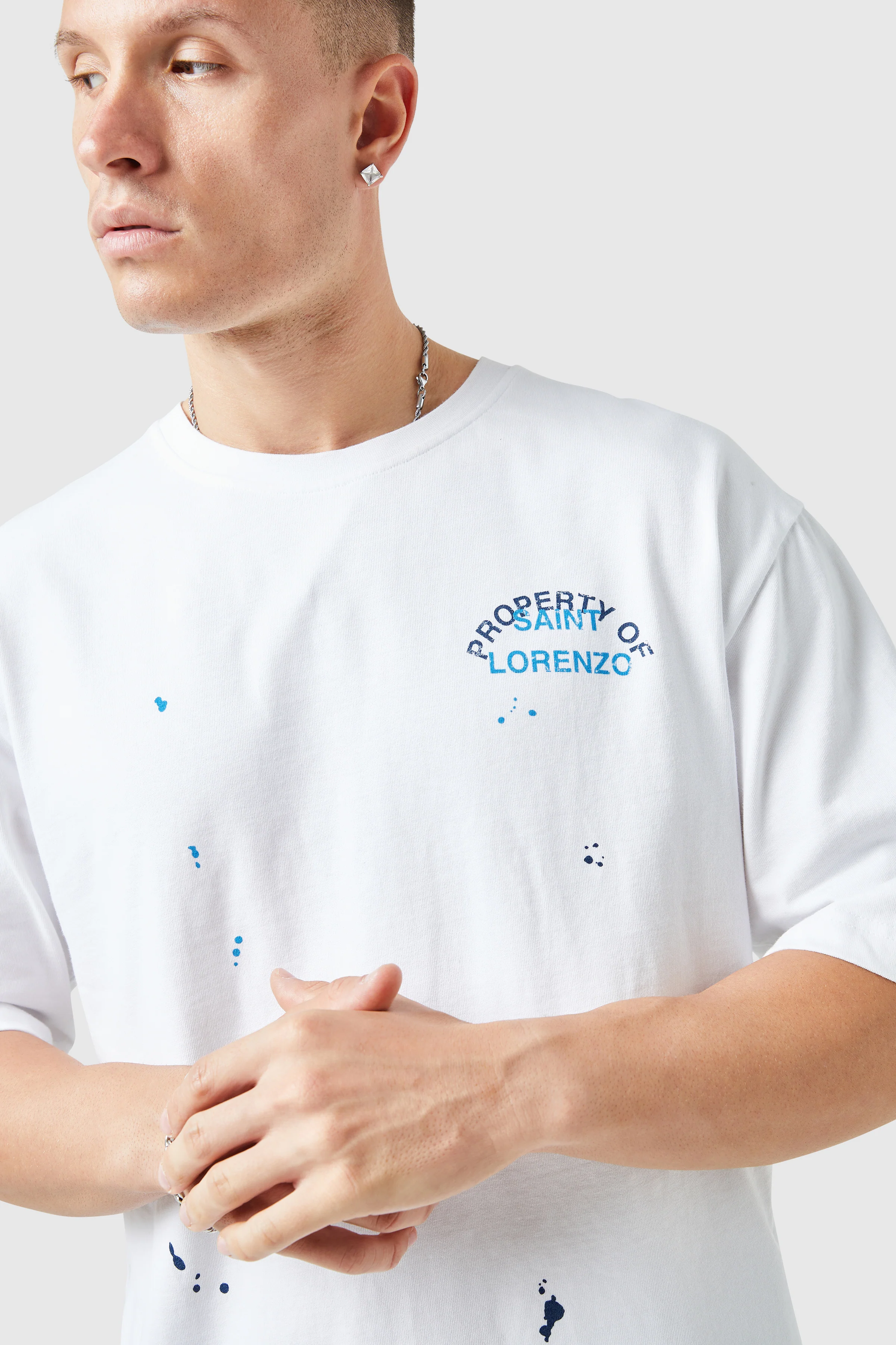 St Lorenzo Painter Tee - White - Image 7