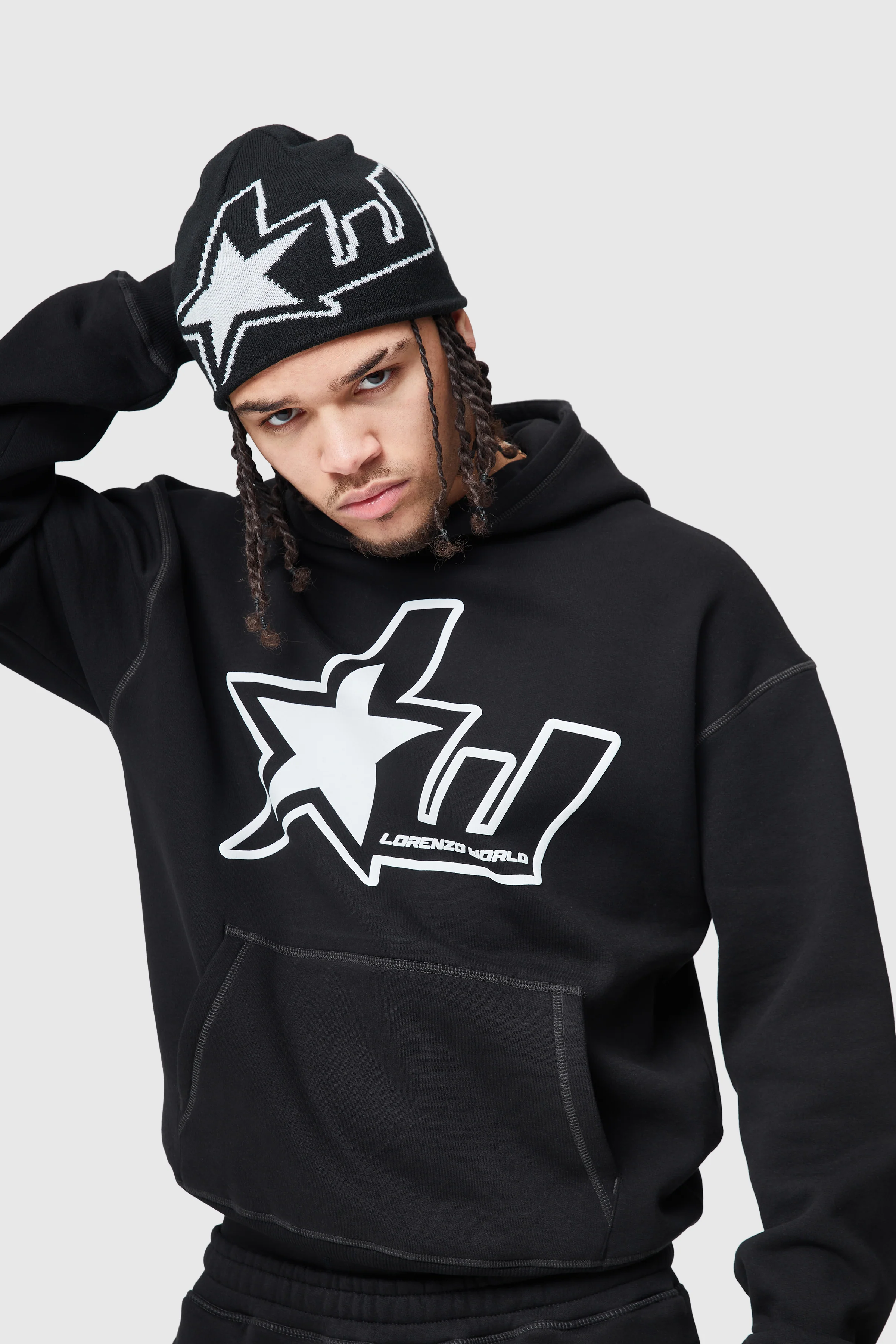 LW Star Skull Beanie - Black - Image 3